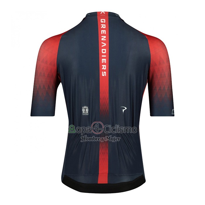 Ineos Grenadiers Ropa Ciclismo Culotte Corto 2022 Mangas Cortas Rojo Azul